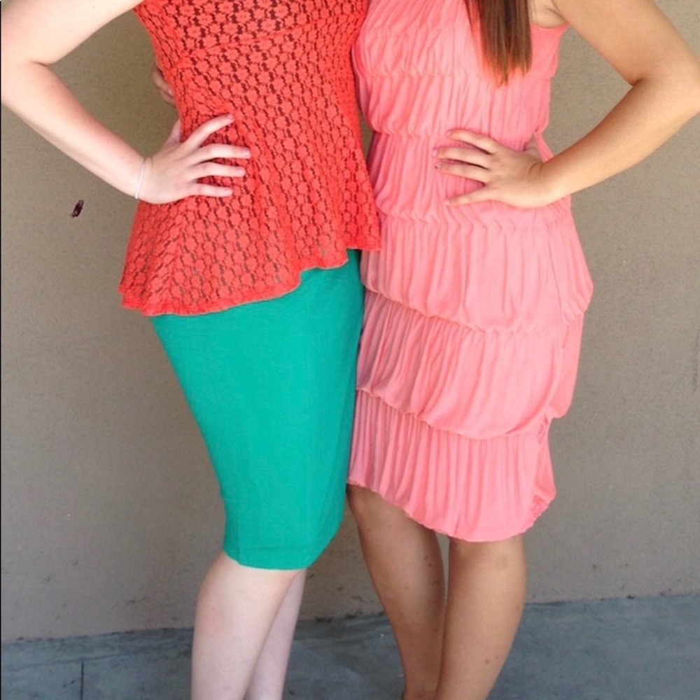 Peach/Pink Ruffle Dress - Picture 5 of 5